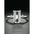 thumbnail image 2 of Limited Time Sale Three Stone Engagement Ring in 10k White Gold Over Silver on Sale Under 200, 2 of 2