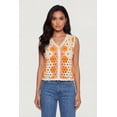 thumbnail image 2 of Women's Floral Crochet Button Front Vest, 2 of 4