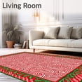 thumbnail image 2 of ODIKA 4'x6' Machine Washable Non-Slip Area Rug, Peppermint Twist Checkered Interlocking Holiday Design High Traffic Rug, Red, 621886, 2 of 7