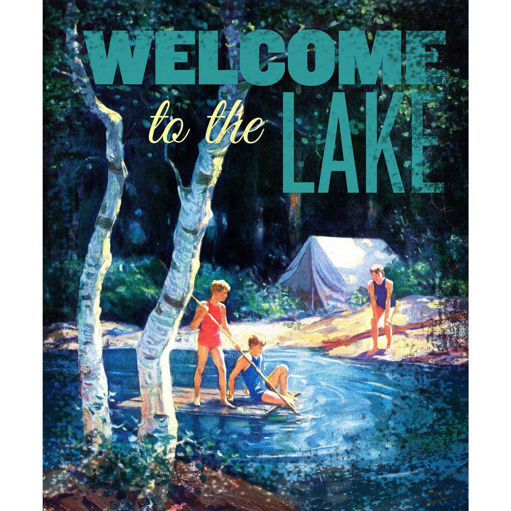 Marmont Hill - "Welcome to Lake" Painting Print on Wrapped Canvas