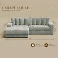thumbnail image 2 of Modern 110" Modular Sectional Sofa with Chaise, Fluffy Corduroy Cloud L Shaped Couch with Deep Seats for Living Room (Light Grey), 2 of 9