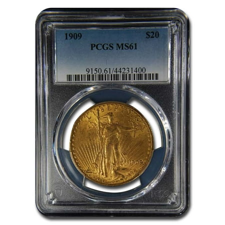 1909 $20 Saint-Gaudens Gold Double Eagle MS-61 PCGS