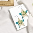 thumbnail image 4 of Leather Star Hook Earrings Guatemala Flag Proud Guatemalan Vintage Print Earring Dangle Drop Earring For Women, 4 of 6