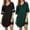 Black/Dark Green, variant on Nightgowns for Women 2 Pack Sleepshirts Short Sleeve Nightshirt V Neck Sleepwear Casual Pajama Dress
