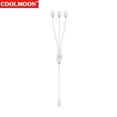 thumbnail image 1 of Divisor de ventilador de chasis ARGB 30 cm 1 a 2/3/4 para ventiladores de tira de luz de PC (blanco 1 a 3), 1 of 9