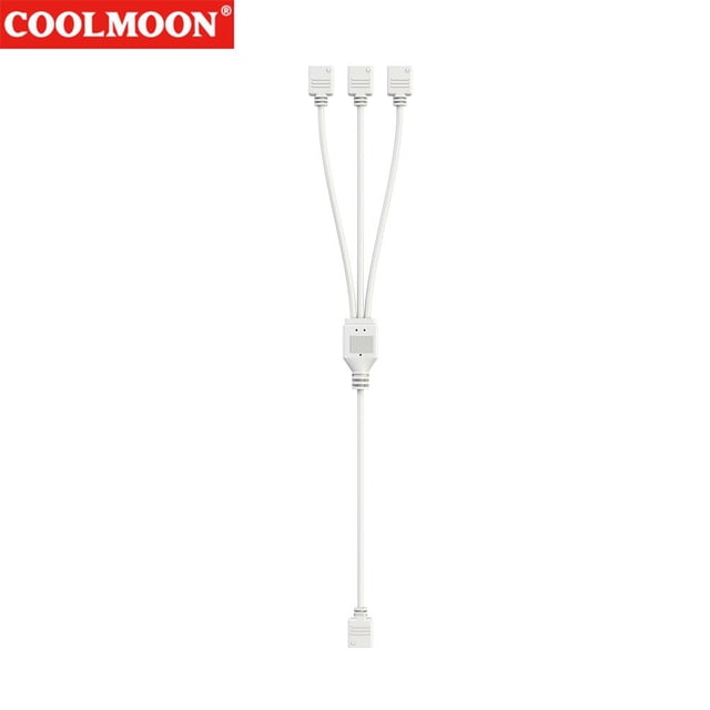 Divisor de ventilador de chasis ARGB 30 cm 1 a 2/3/4 para ventiladores de tira de luz de PC (blanco 1 a 3)