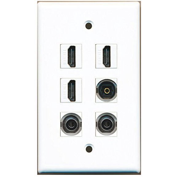 RiteAV - 3 HDMI 1 Port Toslink 2 Port 3.5mm Wall Plate