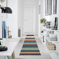 thumbnail image 4 of Yayeee Runner Rug for Bedroom 2'x6' Machine Washable Hallway Non Slip Mat, Navy Blue Stripes, 4 of 8