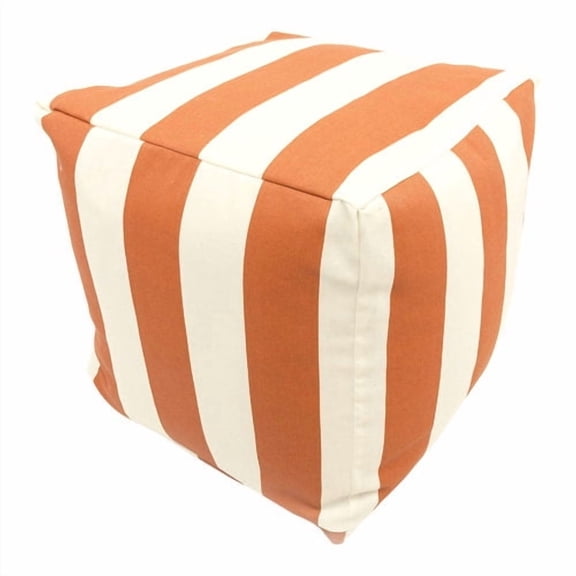 Majestic Home Burnt Orange Vertical Stripe Small Cube