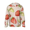 thumbnail image 2 of Uemuo Strawberries Pattern Women's Full Zip UPF 50+ Sun Protection Hoodie Jacket Long Sleeve Sun Shirt Hiking Outdoor Performance with Pockets-3X-Large, 2 of 9