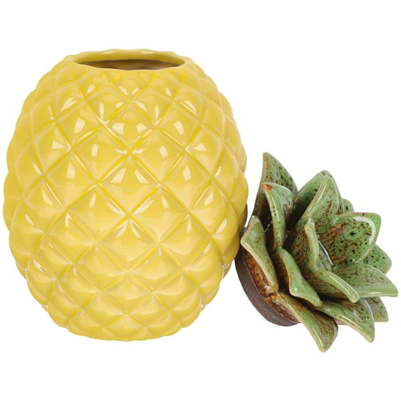Mobutofu 1Pcs Pineapple Porcelain Jar Orange Color Kitchen Decoration Simple Style Elaborate Workmanship present
