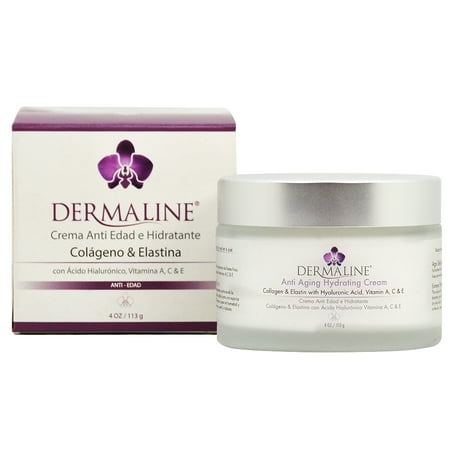 Dermaline Anti Aging Hydrating Cream Collagen & Elastin with Hyaluronic Acid Vitamin A, C & E (Best Collagen And Elastin Cream)