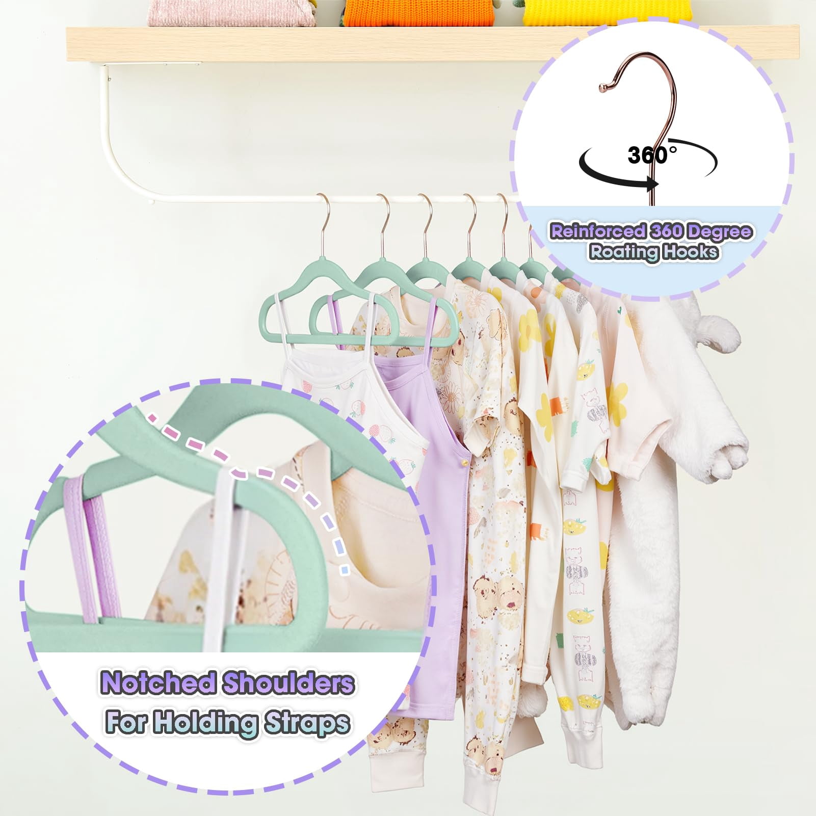 Teal 11 Inch Clothes Hangers, 50 Pack