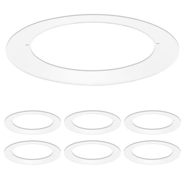 Luxrite 6-Pack White Goof Trim Ring for 4 inch Recessed Lights and Ceiling Light Fixtures, Outer Diameter 5.75 inch, Inner Diameter 4.25 inch