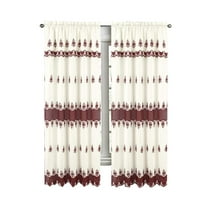 RT Designers Collection Donna Macrame Construction 3" Rod Pocket Curtain Panel 54" x 90" Beige/Burg