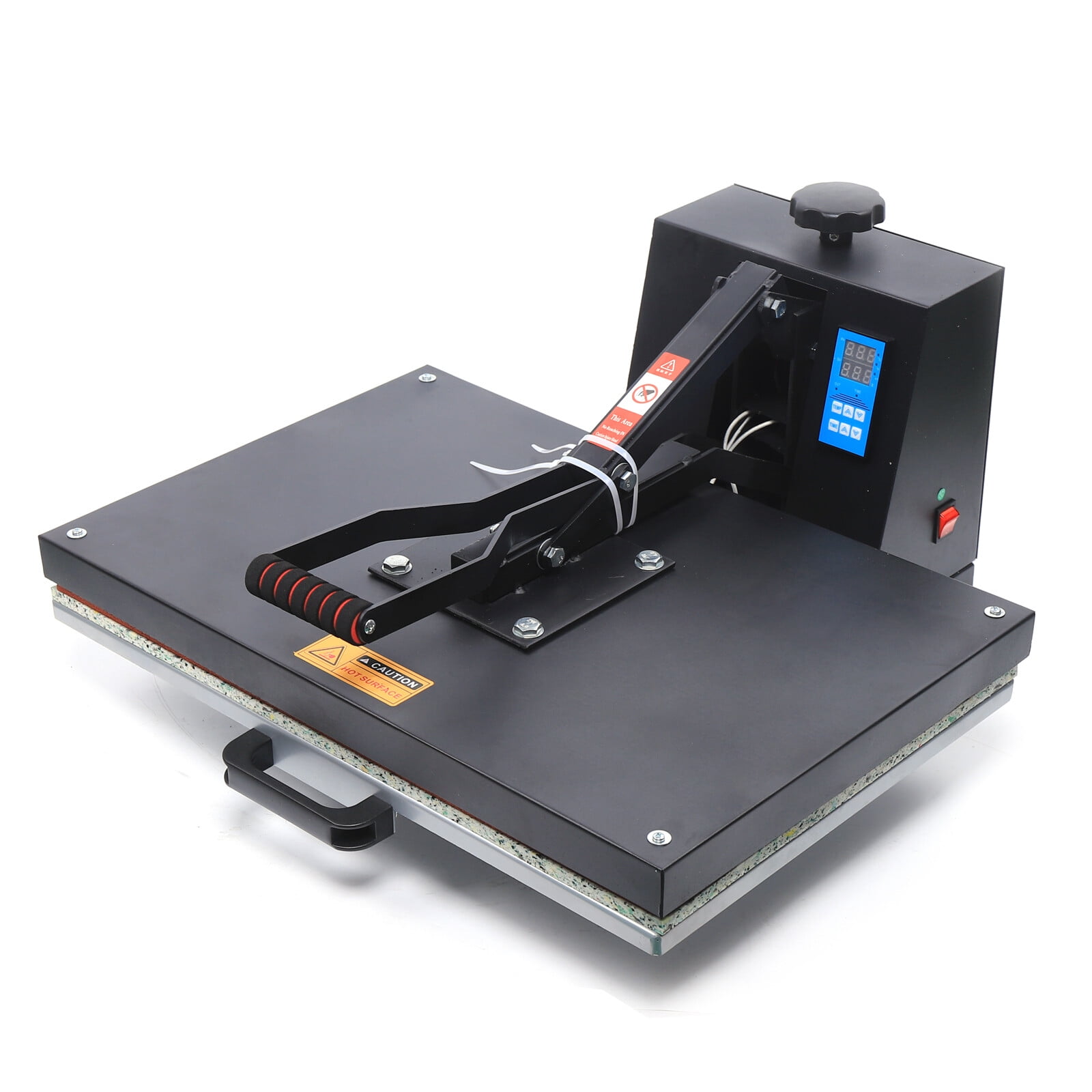 DENSET Clamshell Heat Press Machine LCD Display Flat plate 110V, Black, 28.3’’*18.9’’*16.5''
