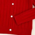 thumbnail image 6 of Afuyipoi Girls Cable Knit Cardigan Size 1-15 Long Sleeve Button Down Solid Sweater for Kids School Daily Casual Red Size 12, 6 of 6