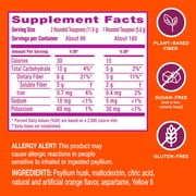Metamucil GLP-1 Friendly Psyllium Fiber Powder, Sugar-Free, Orange, 130 tsp