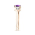 thumbnail image 4 of ANGARA Natural 1.15 ct Amethyst and Diamond Three Stone Engagement Ring in 14K Rose Gold for Women (Size-7mm) | February Birthstone, Anniversary, Jewelry Gift for Women | Natural Amethyst Ring, 4 of 9