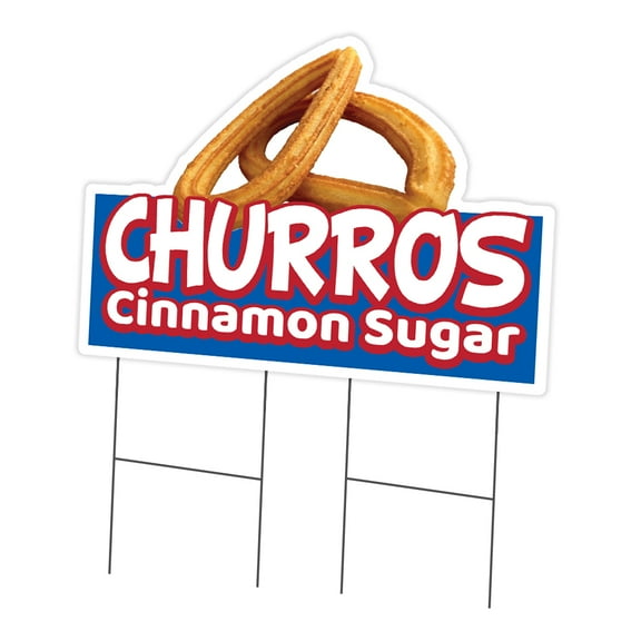 Churros Cinnamon Sugar 24" x 36" Yard Sign & Stake | Advertise Your Business | Stake Included Double Sided Image | Made in The USA