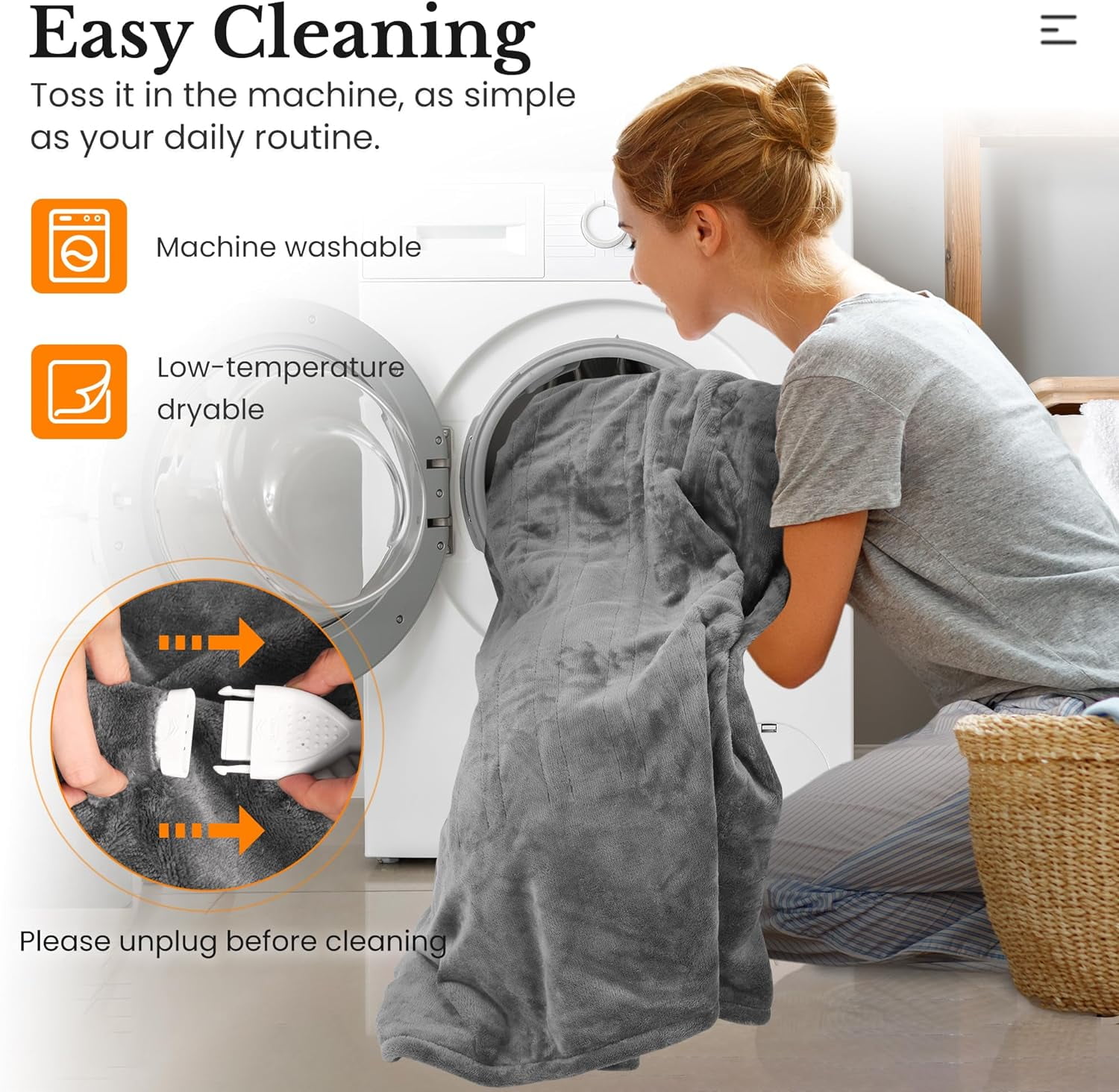 Mayincolor Electric Heated Blanket, 84" x 62" Twin Size Electric Blanket with 10 Heating Levels and 12 Hours Auto-Off, Soft Flannel Blanket with ETL & FCC Certification, Grey