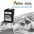 thumbnail image 2 of FAcms 65XL Black Compatible Ink Cartridge Replacement for HP 65 Black Ink 65XL Ink for HP Deskjet 2680 2655 3755 3758 3700 Envy 5055 5052 5058 Printer (1 Black), 2 of 7