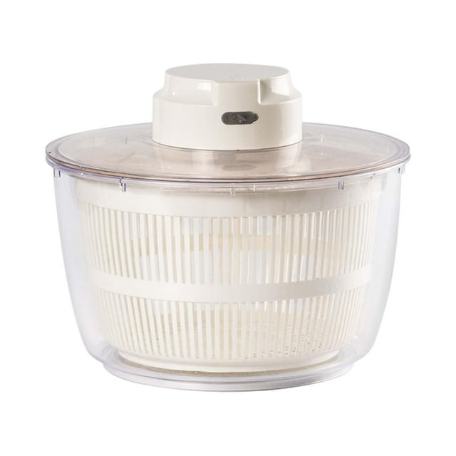 Secadora de Ensaladas Eléctrica Lavadora de Verduras con Tazón Almacenamiento Compacto Limpiador Y Secadora de Lechuga Recargable para Lavar Cebollas
