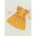 thumbnail image 3 of xiaxaixu Robe de Bébé Fille, Sans Manches Col Rond Dentelle Patchwork Bowknot Robe d'Été A-Ligne, 3 of 9