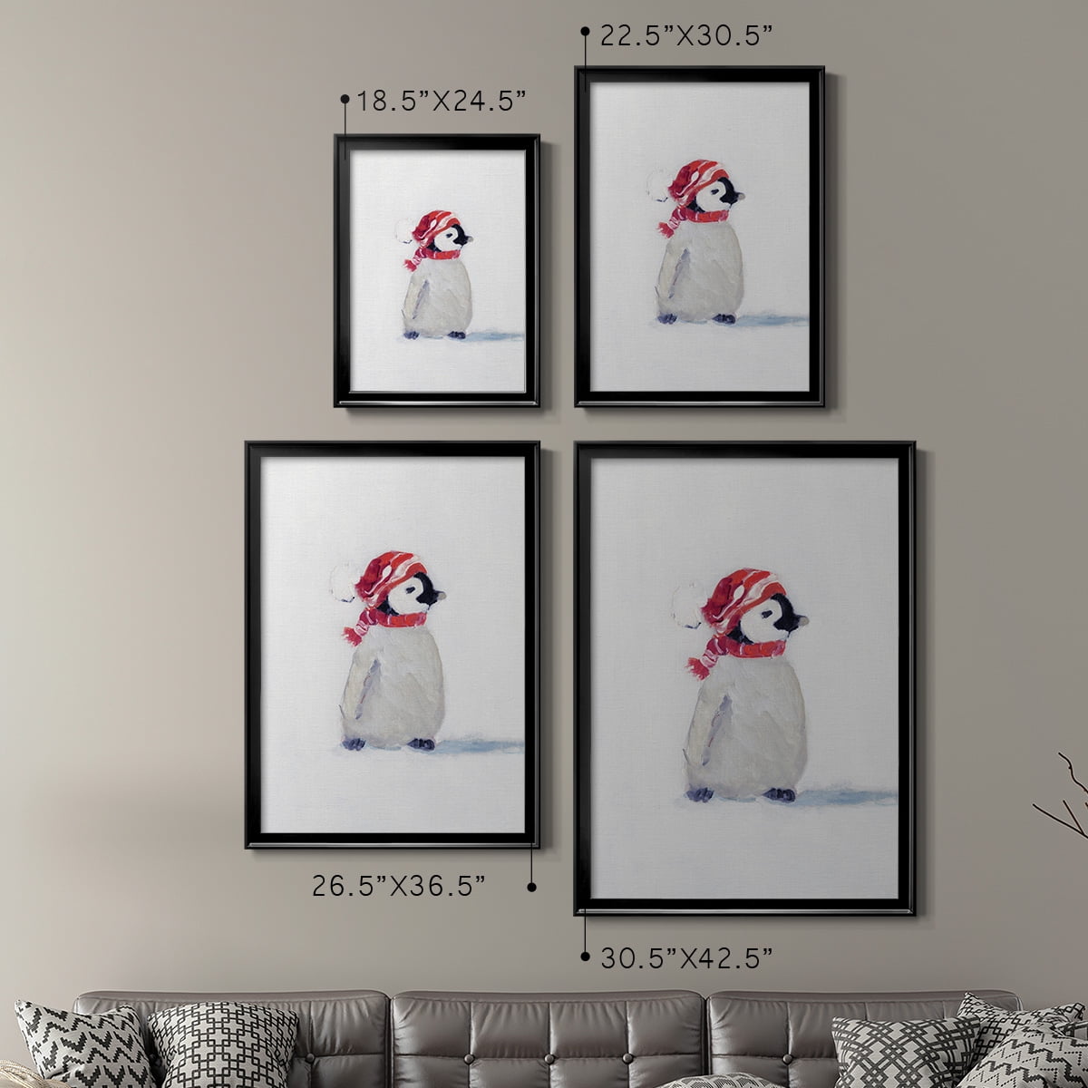 Penguin Play I Premium Classic Framed Print - Ready to Hang