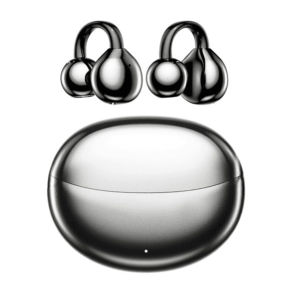 Clip on Earbuds Bluetooth 5.4, Open Ear earbuds Wireless with Mic, Lightweight Comfort, Small-Ear Friendly Bluetooth Earbuds, 60H Sport Ear Buds, IP7 Waterproof Noise Cancelling Headphones, Black