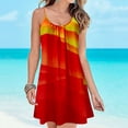 thumbnail image 2 of Robe d'Été Sans Manches pour Femme, Mini Robe de Plage, Bretelles Spaghetti Ajustables, Robe Ample Plissée, Robe Soleil Bohème à Imprimé, 2 of 5