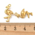 thumbnail image 3 of Ion Plating(IP) 304 Stainless Steel Pendants Flamingo Charms Real 18K Gold Plated 18.5x10x4mm Hole: 1.4~1.5mm, 3 of 3