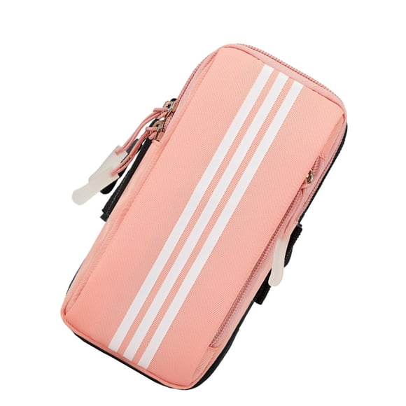 Wosthever Cierre de cremallera Bolsa para el brazo del teléfono móvil Senderismo Correr Bolsa de almacenamiento ajustable Fitness Entrenamiento Ropa Deportiva, Zapatos Rosado