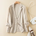 thumbnail image 2 of Baberdicy Women's Linen Blazer Jacket Lightweight Linen Suit Jacket for Women - Casual Long Sleeve Open Front Blazer - Spring Summer Office Coat (S-XXL) (Khaki | L), 2 of 9
