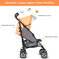 thumbnail image 5 of HONEY JOY Cochecito ligero para bebé, cochecito de viaje compacto para avión, respaldo y toldo ajustables, arnés de 5 puntos, portavasos, cesta de almacenamiento, cochecito plegable para niños pequeño, 5 of 5