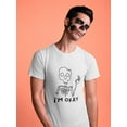 thumbnail image 2 of "I'm okay" Broken Halloween skeleton Men White T-Shirt, Male Large, 2 of 4