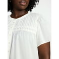 thumbnail image 4 of Terra & Sky Women's Plus Short Sleeve Smock Yoke Top, Sizes 0X-5X, 4 of 5