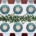 thumbnail image 5 of GZHJMY Round Braided Placemats Set of 6 Blue Peacock Feathers Round PVC Woven Place Mats Indoor Washable for Kitchen Dining Tables 15 inch Heat Resistant Round Table Mats, 5 of 5