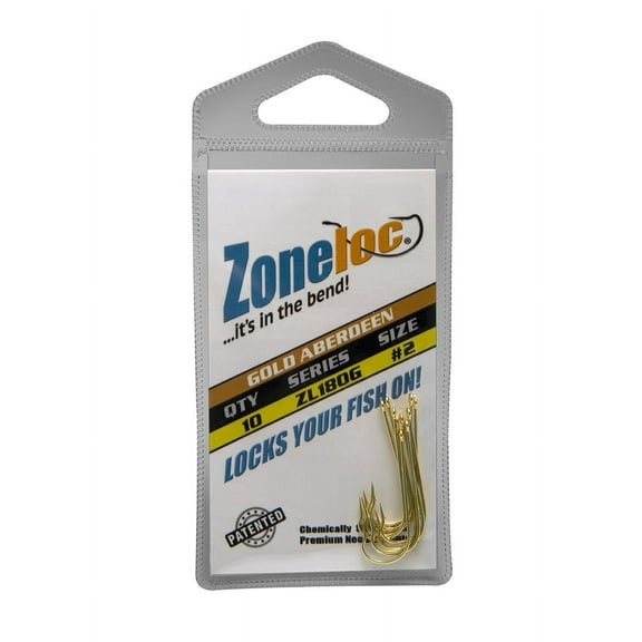 Zoneloc - Aberdeen Crappie Hook #2 - 10pc Gold