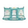 thumbnail image 3 of 3 Pcs Soft Bedding Set, Includes 1 Duvet Cover with Zipper And 2 Pillow,Shams Cartoon Cute Cat Twin(86"x70"), 3 of 8