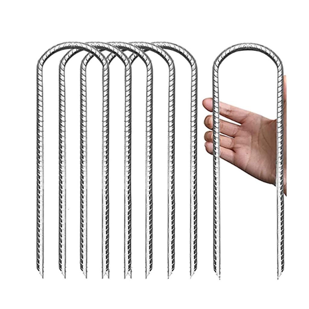 Yihuala 8Pieces U Shape Tent Pegs Metal Stakes Ground Anchors Metal Texture for Enhancing Stability Perfect for Outdoor Use