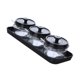thumbnail image 5 of Juego de tarros de condimentos de 3 piezas, recipiente para especias de cocina con bandeja de almacenamiento de cucharas para servir condimentos, color negro Sweethay HA003827-02, 5 of 7