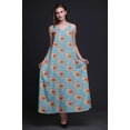 thumbnail image 3 of Bimba Robe Longue Maxi à Imprimé Floral en Rayonne pour Femmes, Bretelles Spaghetti Ajustables, Bohème - Petit, 3 of 5