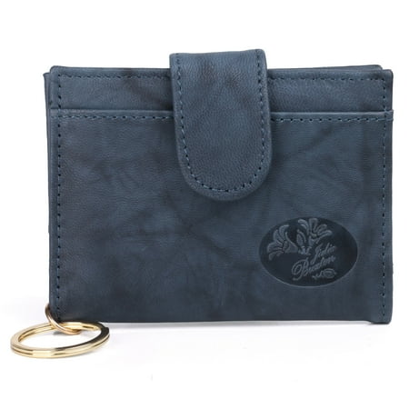 Julia Buxton Women s Heiress Pik-Me-Up Tab Card Case Leather  Navy