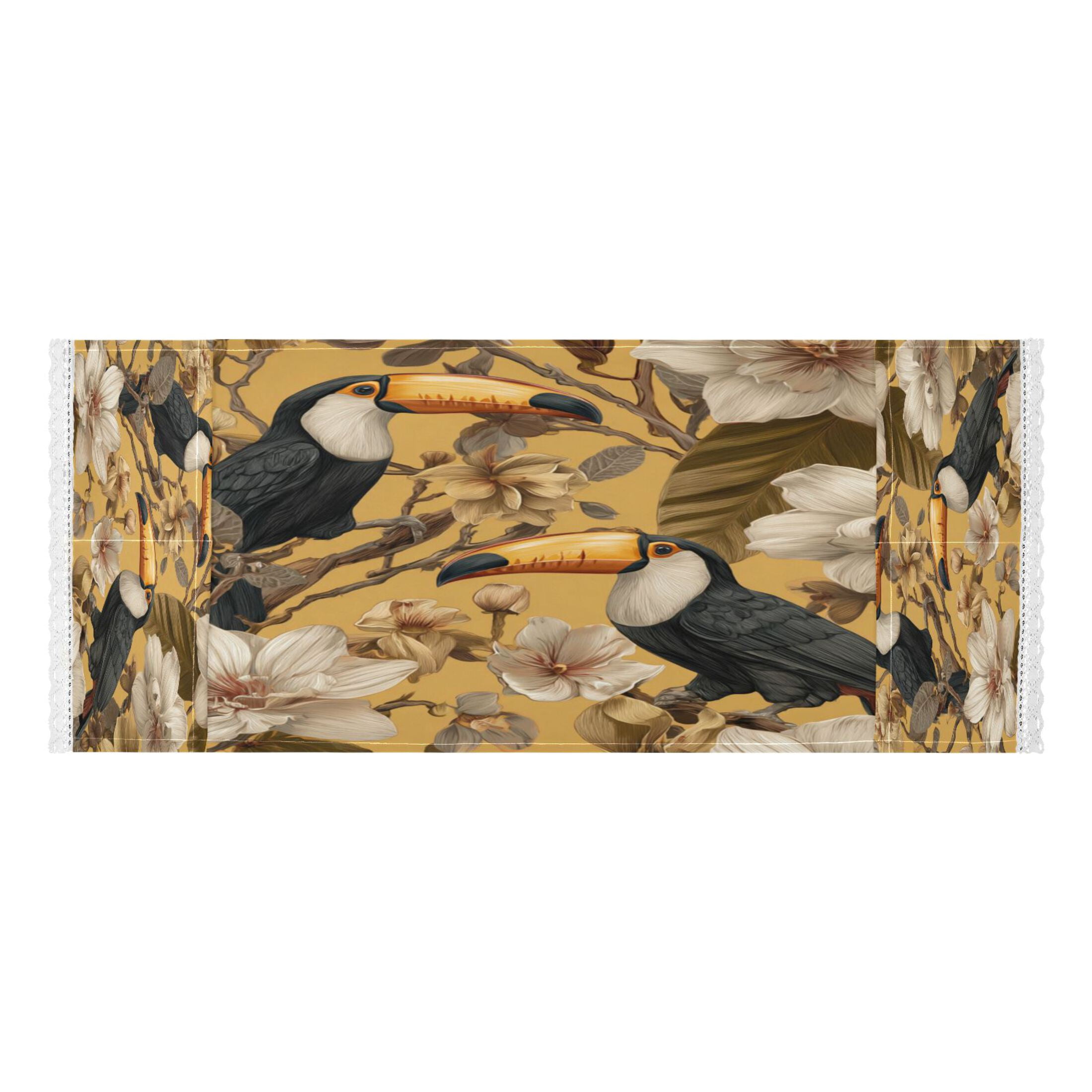 Wobogo Toucan Orchid Washing Machine Cover Dustproof Washer Dryer Cover Waterproof Laundry Room Decorative Protector