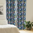 thumbnail image 2 of Ambesonne Space Curtains, Cosmonaut Girl and Boy, Pair of 28"x95", Multicolor, 2 of 5