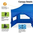 thumbnail image 4 of COBIZI 10x20 Heavy Duty Pop up Canopy Tent with 6 sidewalls Easy Up Commercial Outdoor Canopy Wedding Party Tents for Parties All Season Wind & Waterproof Gazebo with Roller Bag,Blue(Frame Thickened), 4 of 11