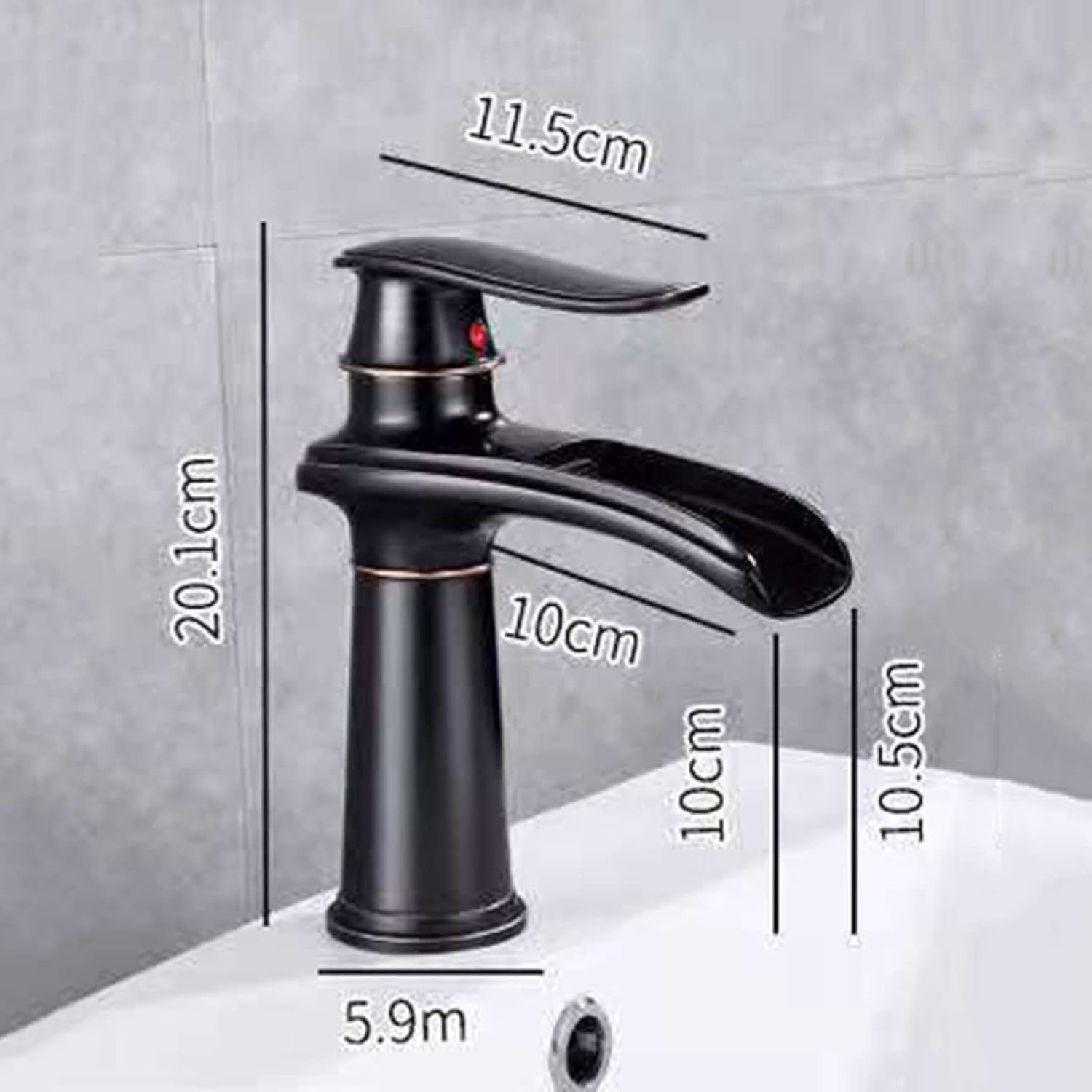 Bathroom Sink Faucet Waterfall Antique, Solid Brass, Hot and Cold Sink Mixer Tap Fauceting, Waterfall Single Handle Bathroom Sink Faucet, Short