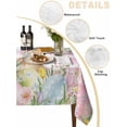 thumbnail image 5 of Easter Rectangle Tablecloth, Spring Rabbit Eggs Nature Botanicals Pink Plaid Waterproof & StainResistant Tablecloth, Washable Oil-proof Table Cover for Dining/Party/Wedding/Camping/Buffet 60x120 In, 5 of 9
