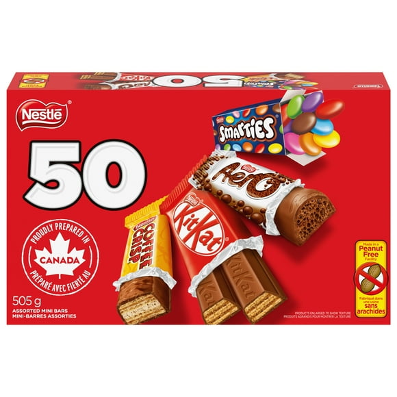 NESTLÉ Favourites KITKAT, AERO, SMARTIES & COFFEE CRISP Mini Bars & Candies, Peanut-free Halloween Candy, Individually Wrapped, Made in Peanut-free Facility, Prepared in Canada